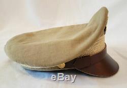 10 WW2 US Army Aircorps Military Airforce Officers Khaki Crusher Visor Hat Cap