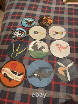 11 US Military Patches Army Air Force Navy WWII Fighter Bomber Sq. Reproductions