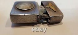1940's WWII Zippo Lighter US Army Air Forces Black Crackle 4 barrel 14 Hole