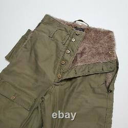 1940s Type A-9 Fur Lined Air Force USA ARMY Flight Pants Vintage Military WW2