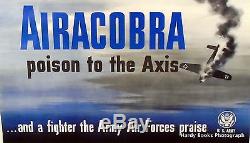 1943 ORIGINAL WWII Poster AIRACOBRA Linen-Backed / U. S. Army Air Force/ Scarce