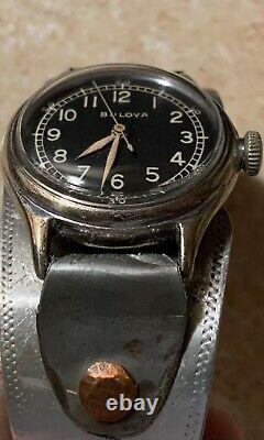 1943 WWII Bulova Military A-11 10AKCSH Army AIR FORCE Original Trench Art Runs