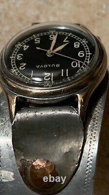 1943 WWII Bulova Military A-11 10AKCSH Army AIR FORCE Original Trench Art Runs