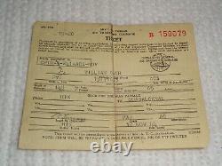 1944 Army Air Forces Air Transport Command Ticket to Guadalcanal WW2 Rare