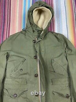 1947 US Army Air Force Issued Overcoat Cold Parka with Pile Liner Med USAF M1947