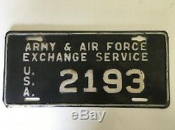 1948 US Army and Air Force Exchange Service AAFES AES License Plate USAF