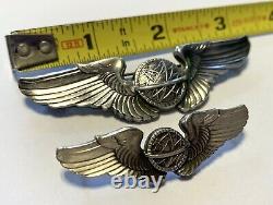 2 WW2 USAAF Army Air Force Navigator Badge Wings Sterling 3 & 2