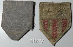 (2) WWII AAF US Army Air Force China-Burma-India Sleeve Insignias Silver Wires