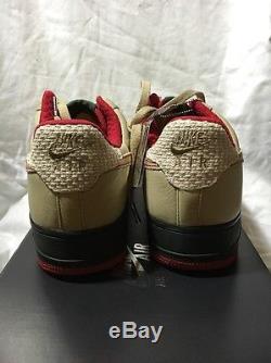 2007 Nike Air Force 1 Premium'07 TWEED ARMY GREEN RED 315180-222 Size 9