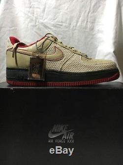 2007 Nike Air Force 1 Premium'07 TWEED ARMY GREEN RED 315180-222 Size 9
