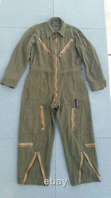 40s WW2 USAAF ARMY AIR FORCE L-1 Flight Suit BLUE BELL COVERALLS Sz M Workwear