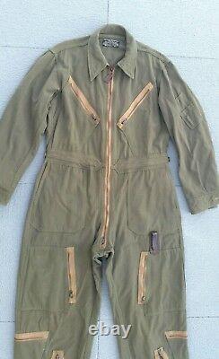 40s WW2 USAAF ARMY AIR FORCE L-1 Flight Suit BLUE BELL COVERALLS Sz M Workwear