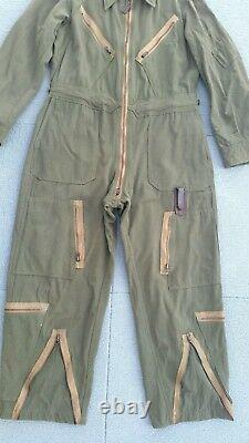 40s WW2 USAAF ARMY AIR FORCE L-1 Flight Suit BLUE BELL COVERALLS Sz M Workwear