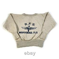 50s Vintage US AIR FORCE Marianna Florida AFS Sweatshirt Prop and Wing Sawtooth