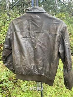 A-2 Flyer's Jacket MEDIUM Leather US ARMY Air Force Bomber Aviator Vintage BROWN