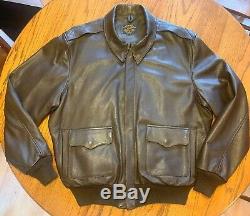 A-2 US. Army Air Force flight Jacket 48R XL Leather Blood Chit USA Excellent