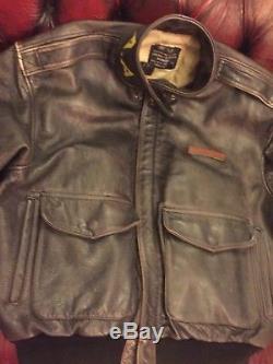 A2 Avirex Leather Jacket U. S Army & Air Force Size UK M