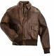 A2 Bomber Aviator Air Force Flight Distressed Brown Real Leather Jacket Men's