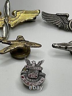 ARMY AIR FORCE LOT WWII wings AVIATOR Jet Service Pin Discharge Pin Beverlycraft