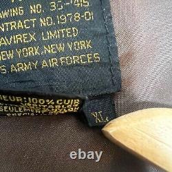 AVIREX Type A-2 1988 Vintage US Army Air Forces Leather Aviator Bomber Jacket XL