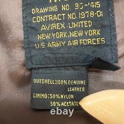 AVIREX Type A-2 1988 Vintage US Army Air Forces Leather Aviator Bomber Jacket XL