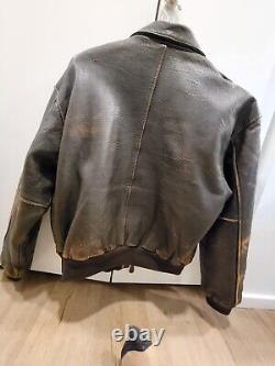 AVIREX Type A-2 US Army Air Forces Leather Aviator Bomber Jacket Size XL