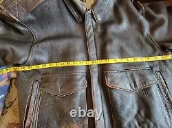 AVIREX Type A-2 US Army Air Forces Leather Aviator Bomber Jacket Size XL