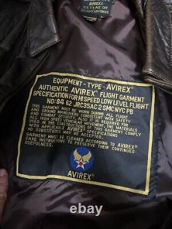 AVIREX Type A-2 Vintage US Army Air Forces Leather Aviator Bomber Jacket Lg