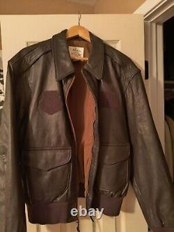 AVIREX Type A-2 Vintage US Army Air Forces Leather Aviator Bomber Jacket Size 46