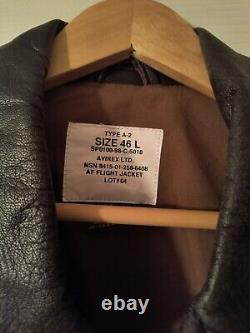 AVIREX Type A-2 Vintage US Army Air Forces Leather Aviator Bomber Jacket Size 46