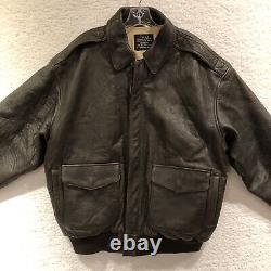 AVIREX Type A-2 Vintage US Army Air Forces Leather Aviator Bomber Jacket Size XL