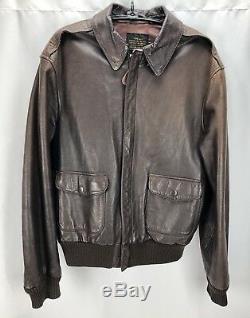 AVIREX Vintage Leather Jacket Flight Bomber A-2 US Army Air Force Size 38 Small
