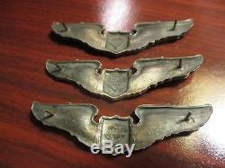 All3 Ww2 A. E. Co. Sterling Service, Liaison, & Glider Pilot Army Air Force Wings