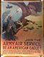 American Eagle Original Vintage Poster Us Join Army Air Force Recruiting Pin-up