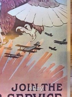 American Eagle Original Vintage Poster US Join ARMY Air Force Recruiting Pin-up