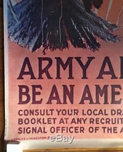 American Eagle Original Vintage Poster US Join ARMY Air Force Recruiting Pin-up