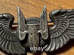 Antique WW2 English Made US Army Air Force Aerial Gunner Wings Badge 3 1/8