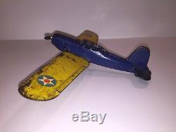 Arcade #3640 Cast Iron Airplane US Army Air Force, Great Patina, Buy it Now