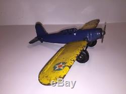 Arcade #3640 Cast Iron Airplane US Army Air Force, Great Patina, Buy it Now