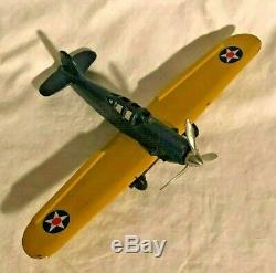 Arcade #3640 Cast Iron Airplane US Army Air Force Larger size 10 inch wing span