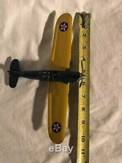 Arcade #3640 Cast Iron Airplane US Army Air Force Larger size 10 inch wing span