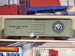 Armed Forces Express HO Scale Railroad Set Army Navy Marines Air Force New