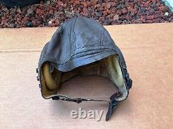 Army Air Force Pilot's Type A-11 Leather Flying Helmet Size Large Selby Shoe Co