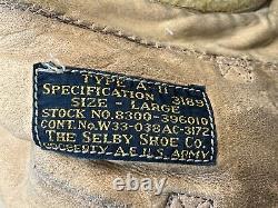 Army Air Force Pilot's Type A-11 Leather Flying Helmet Size Large Selby Shoe Co