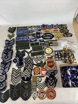 Army Navy Air Force Patches Pins Lot