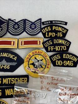 Army Navy Air Force Patches Pins Lot