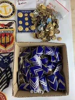 Army Navy Air Force Patches Pins Lot