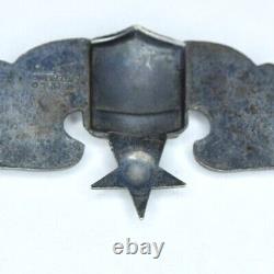Authentic WW2 GEMSCO Sterling Silver US Army Air Force SENIOR Pilot Wings Corps