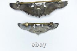 Authentic WW2 Sterling US Army Air Force Aerial Gunner Wing Complete Matched Set