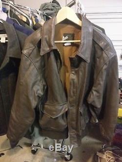 Avirex A-2 US Army Air Forces Brown Leather Flight Bomber Jacket XL / 48